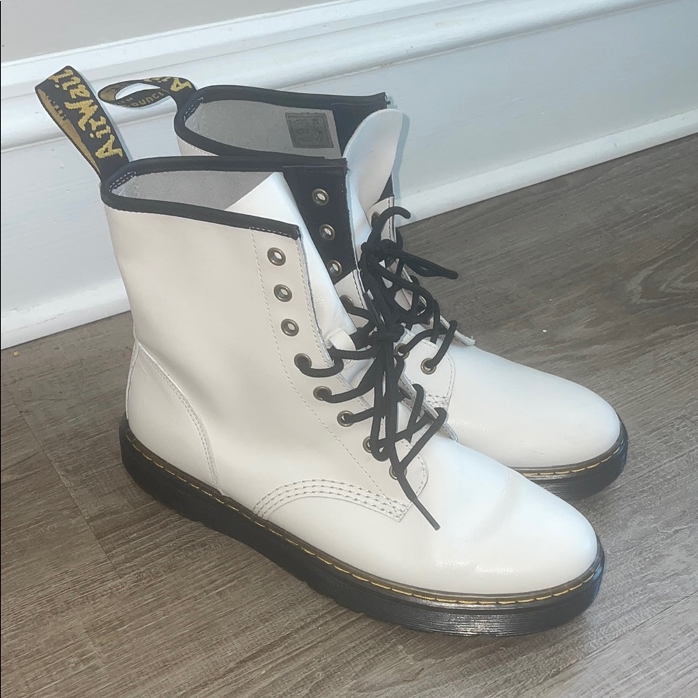 Doc Marten White Leather Zavala Boots Sz 12